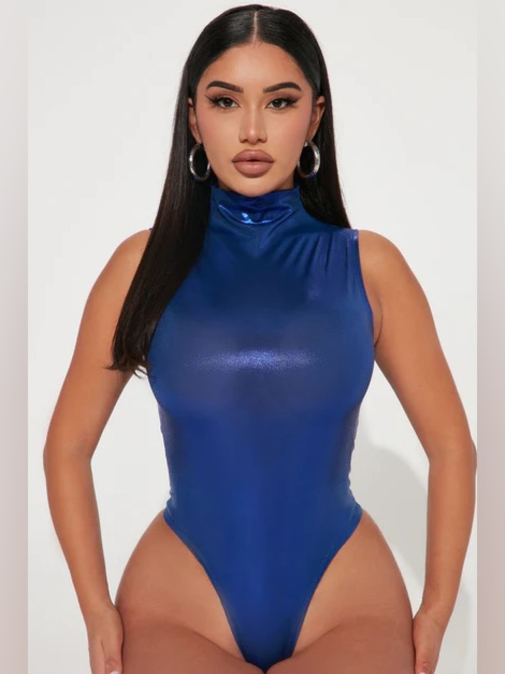 Fashion Nova Kamara Metallic Bodysuit – Royal Blue | NWT | Size Medium